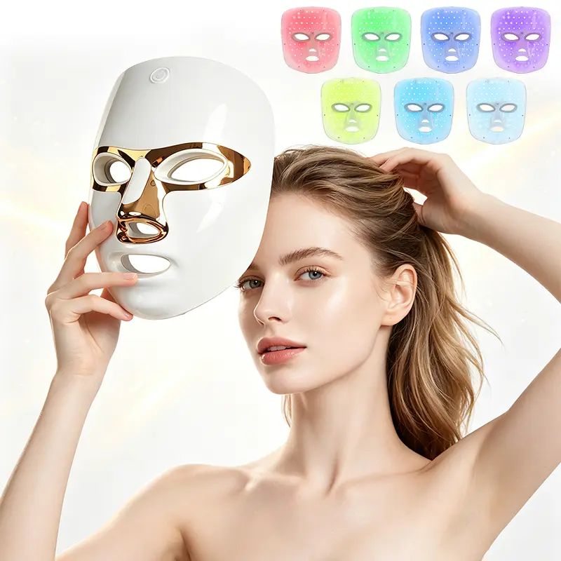 Cordless Red Light Therapy Mask for Face, 7 Modes Lightweight LED Mask with 850nm Infrared, 10-Min Timer for At-Home Skincare 272 LED Beads led headband facial beauty machine silicone nourish max sohochic