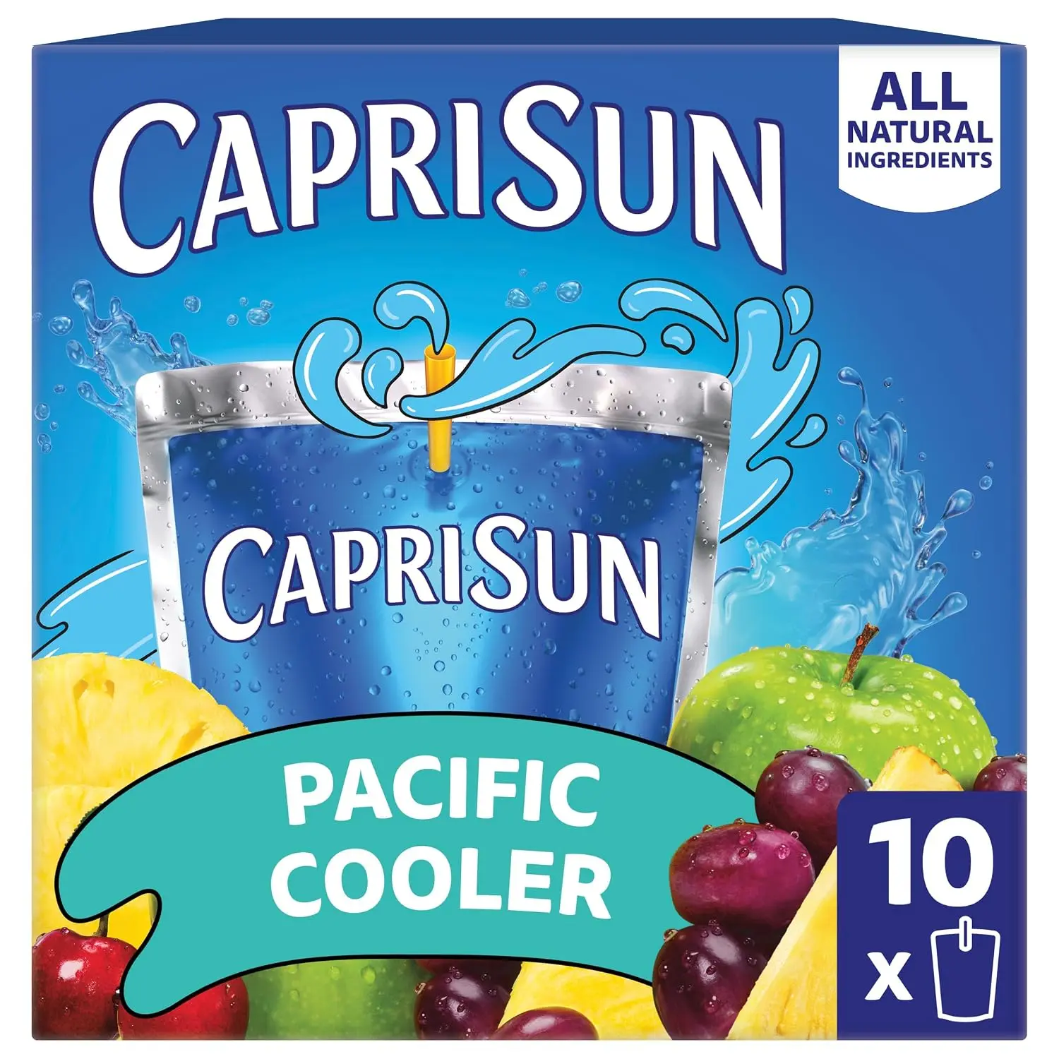 Capri Sun Pacific Cooler All Natural Juice Drink, 10-Count Box of 6 fl oz Pouches - No Artificial Colors, Flavors, or Preservatives, for School Lunches & On-the-Go Hydration