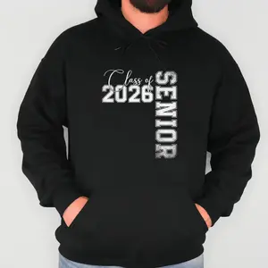 Stylish Hoodie with "Class of 2026 Senior" Text Design