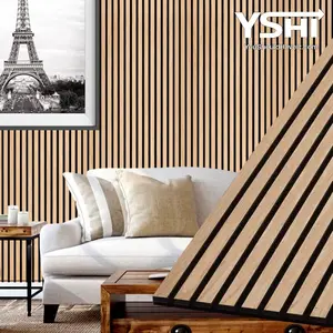 American Oak Acoustic Wall Panels 94 x 24 Wood Slat Soundproof Panels with Black Backing for Modern Interior Walls & Ceilings | Noise Reduction Acoustic Panels