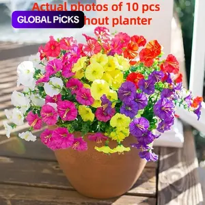 Artificial Potted Plant, 10pcs Faux Flower with UV Protective Function, Decorative Flower for Outdoor Home Flowerpot Porch Terrace Decoration #GLOBAL PICKS