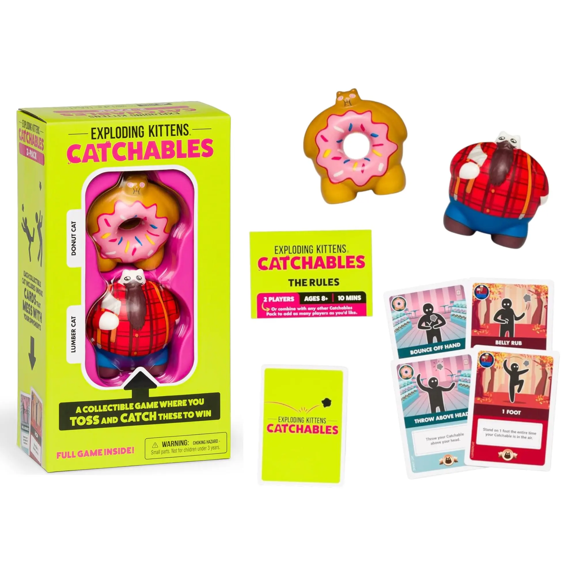 Exploding Kittens CATchables Card Game 2-Pack | Donut Cat & Lumber Cat