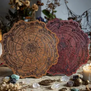 25cm, Celtic Tree of Life Wheel of The Year Calendar - Viking Pagan Wood Sign - Wiccan Altar Decor - Witch Planner - Witchcraft Wall Art Gift, Divination Board, Witchcraft Decor, Home Decor, Talkin Spirit Board, Wooden Gothic Ouija Board