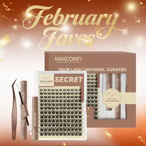 Secret | MaxComfi Ghost Lashes Vibe but Better Long-Lasting, Waterproof & Super Soft & Thin Band Too |  Waterproof Long-Lasting Natural Daily Volume Style Beginner-Friendly DIY Lashes for Flawless Voluminous Look Trendy Must-Have Clusters
