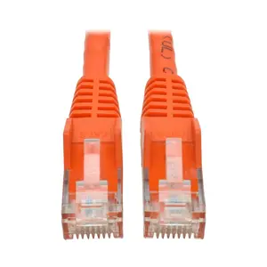 Tripp Lite N201-001-OR Cat6 Gigabit Ethernet Snagless Molded Patch Cable UTP RJ45 M & 550Mhz, Orange - 1 ft.