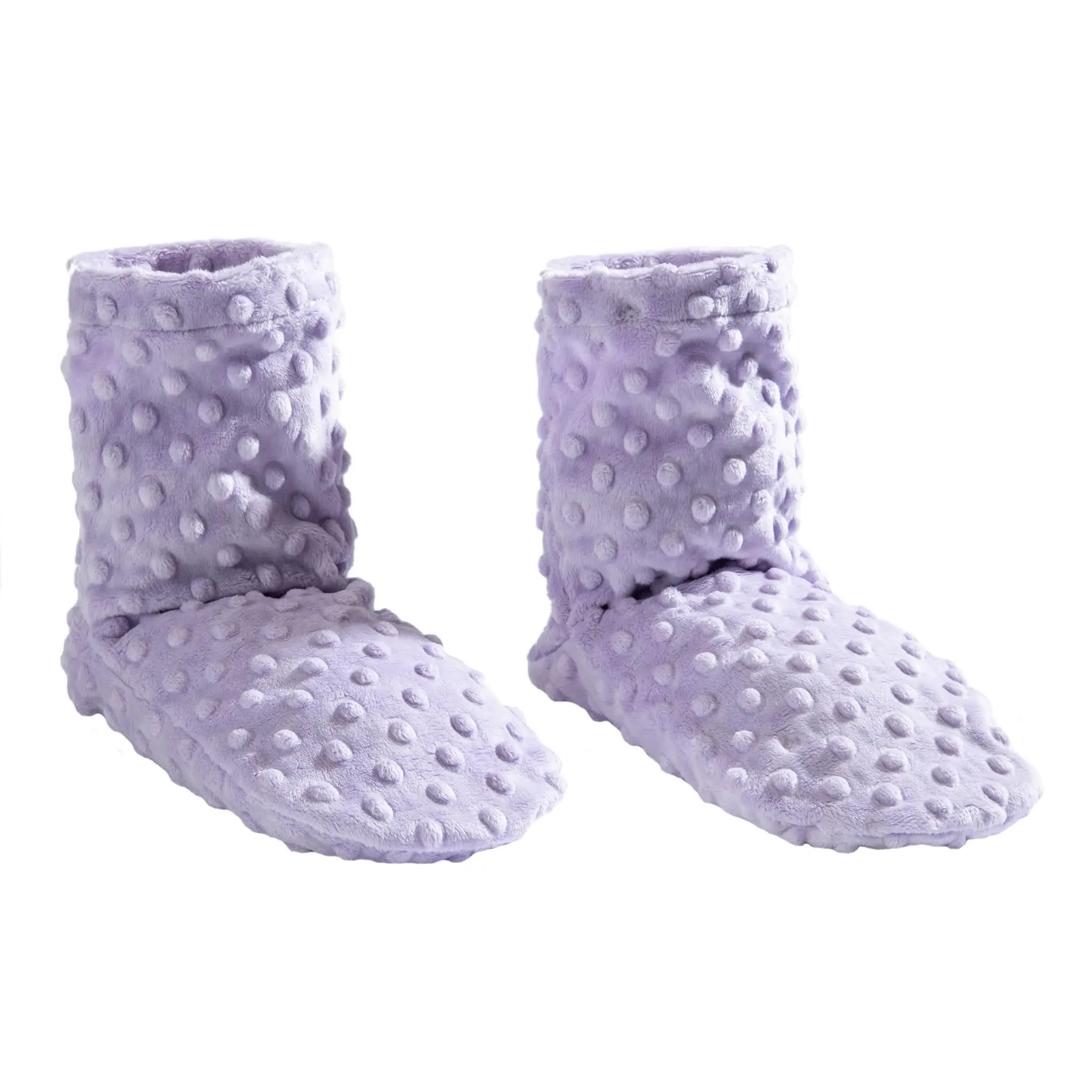 Lavender Spa Booties in Classic Lilac Dot Fabric