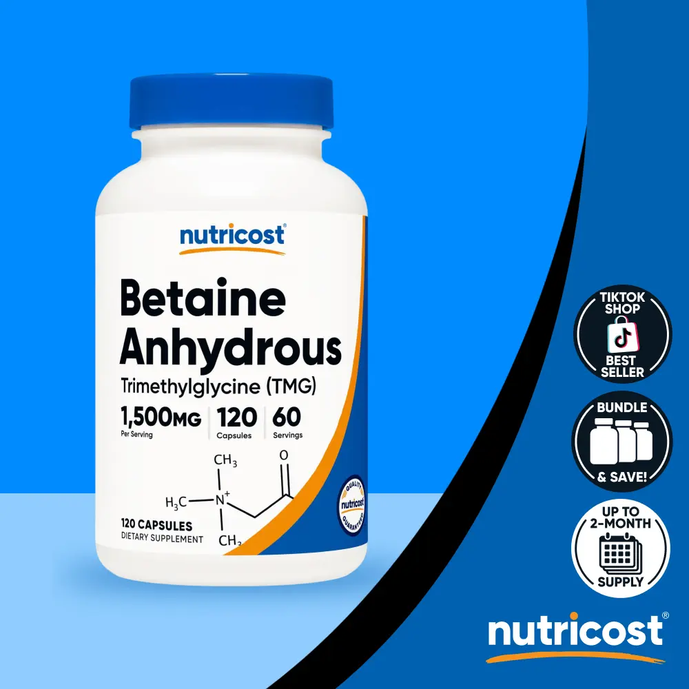 Nutricost Betaine Anhydrous (TMG) Capsules Supplement Nutricost Betaine Anhydrous (TMG) Capsules Supplement