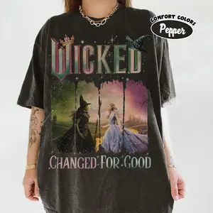 Vintage Wicked Changed For Good Shirt, Defy Gravity Broomstick Magic Wand, Wizard Movie Fan Shirt, Wicked Musical Fan Gifts