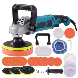 3000 RPM polishing machine, 1600W, 5/7-inch rotary polisher and wax applicator with detachable handle, 7 adjustable speeds from 500–3300 RPM, for cars, floors, and tiles