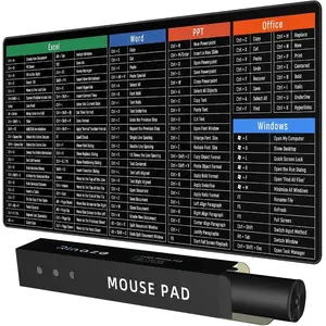 Large Mouse Pad Desk Mat with Excel Shortcuts Cheat Sheet, Anti-Slip Keyboard Pad with Multifunctional, Gaming Mousepad, Office Desk Accessories For Computer, For MacBook, For PC and For Laptop