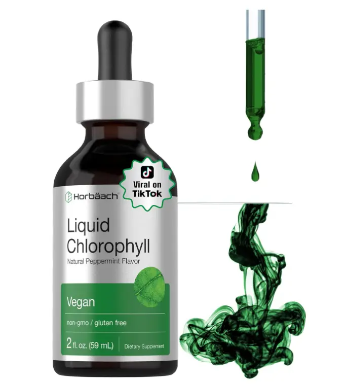 Horbaach Liquid Chlorophyll Drops | 2 fl oz | Natural Peppermint Flavor | Vegan, Non-GMO & Gluten Free Formula