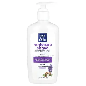 Kiss My Face 4 in 1 Moisture Shave, Lavender + Shea, 11 fl oz (325 ml)