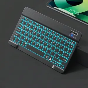 Slim RGB Backlit Wireless Keyboard – Mini Portable Bluetooth Keypad With Cool Lights For IPad, Android Tablet & Windows Laptop