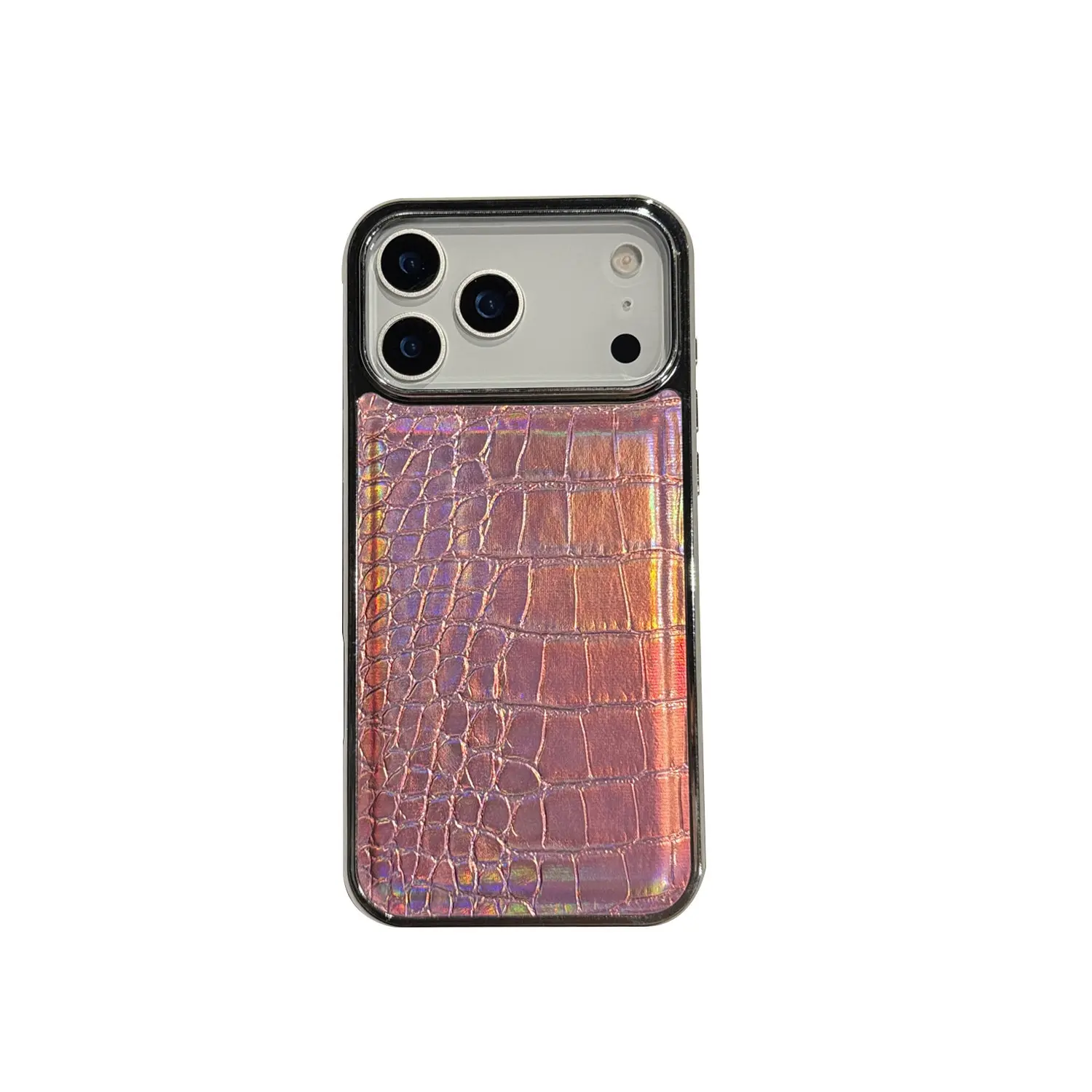 Iridescent Electroplated crocodilePattern Case Suitable for iPhone17, iPhone 16 Pro Max, Vegen Crocodile Leather, high-end feel, anti-drop protective cover