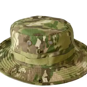 Camouflage Bucket Hat with Panama Style Brim