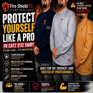 Fire Shield FR CAT2 – Flame Resistant Work  Long Sleeves Menswear Shirt Top