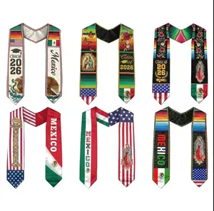 Mexican American Flag Sash 2026 | Graduation Stole for The Class of 2026 | Unisex Sash Celebrating Mexican American Heritage | Perfect As a Gift for Graduation Ceremonies And Parties