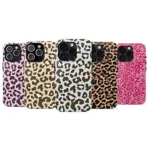 Leopard Print Phone Case – Bold Animal Print Aesthetic in Pink, Blue, Beige & Brown – Trendy Safari Pattern for iPhone (17–16, SE, Plus, Pro Max) & Samsung Galaxy (S21–S24, Plus, Ultra) – Cute Y2K Wild Style Gift Compatible with iPhone 17 Air