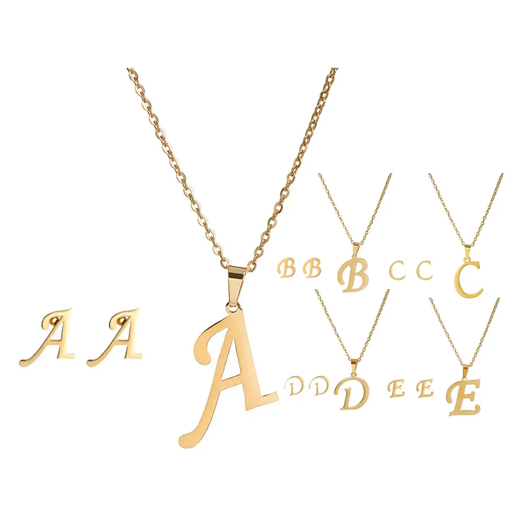 Initial Necklaces for Men Stainless Steel Letter Pendant Initial Necklace for Men Boys Women Mens Jewelry Gifts
