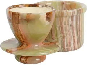 Zulin Round Butter Dish| Marble Butter Keeper| Perfect Breakfast Companion with Classical Look | French Butter Storage Container for Kitchen (Onyx Green), Regular