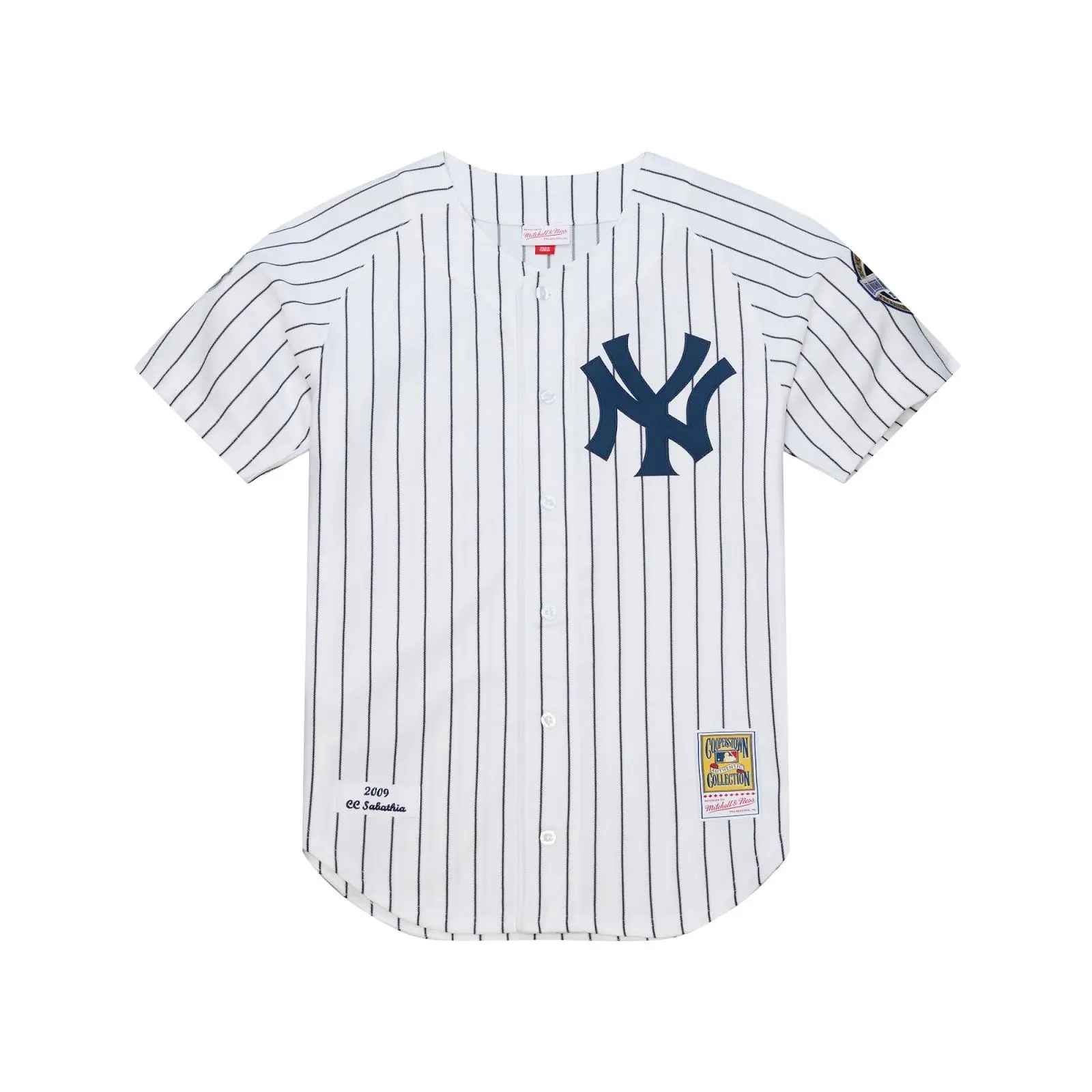CC Sabathia New York Yankees 2009 White World Series Authentic Jersey MLB Throwback Baseball Cooperstown Fan Gear Mitchell & Ness