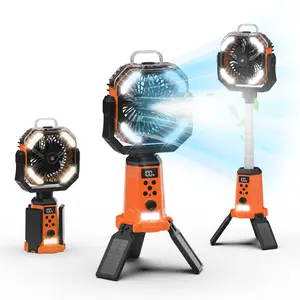3-in-1 Misting Tripod Fan: 20000mAh Rechargeable Battery Operated Portable Fan with LED Light, Remote Control, 270° Rotation, Stepless Speed Adjustment – Cooling Mist Spray Fan for Outdoor Camping Tent Barbecue Picnic Jobsite Home Use
