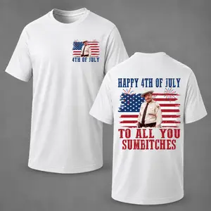 Funny 4th Of July Sumbitches Graphic T-Shirt, Patriotic American Flag Tee, Vintage Independence Day Movie Quote Shirt, USA Fireworks Celebration Unisex Cotton Top.