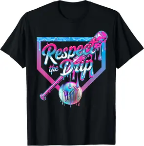 Baseball Drip for Boys Ice Cream Drip Youth Boys Baseball T-Shirt Cotton Unisex Kids