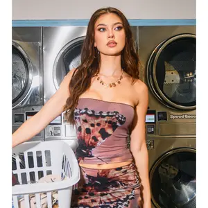 Pretty Bold Butterfly Print Mesh Tube Top