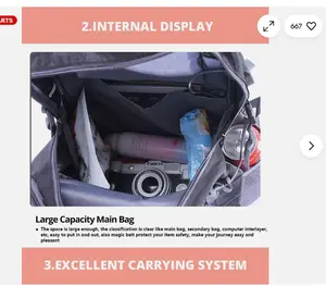 40L Men Women Travel Backpack Rucksack Camping Laptop Hiking School Book Bag USA Large Capacity Main Bag Excellent Carrying System