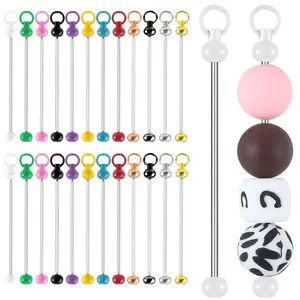 6pcs Mixed Color Metal Bead Pins for Keychain Accessories, Keychain Attachment, Backpack Hanging Charms, Metal Rods, Pendant Hooks