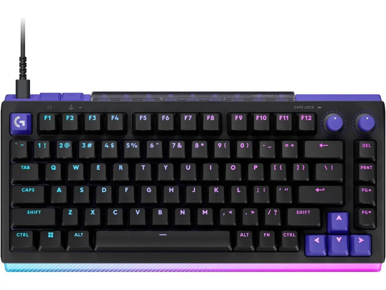 Logitech G512 X 75 DUAL SWAP, Hot-Swappable TMR Analog / Mechanical Gaming Keyboard, 8K Polling Rate, Custom Actuation 0.1 - 4.0 mm, RAPID TRIGGER, LIGHTSYNC RGB, Wired, PC, Mac, Black Linear