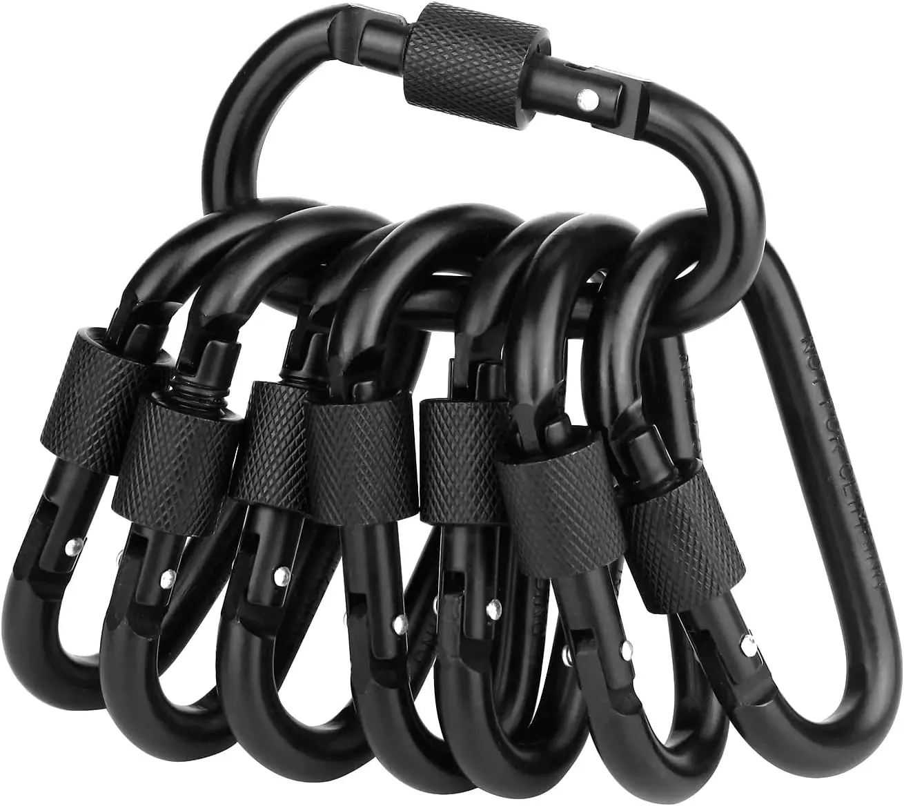 Locking Carabiner Clip, 3 Inch D Ring Clips Spring Snap Key Chain Hook Screw Gate Aluminum Carabiners for Outdoor Travel Camping Fishing Hiking Backpack