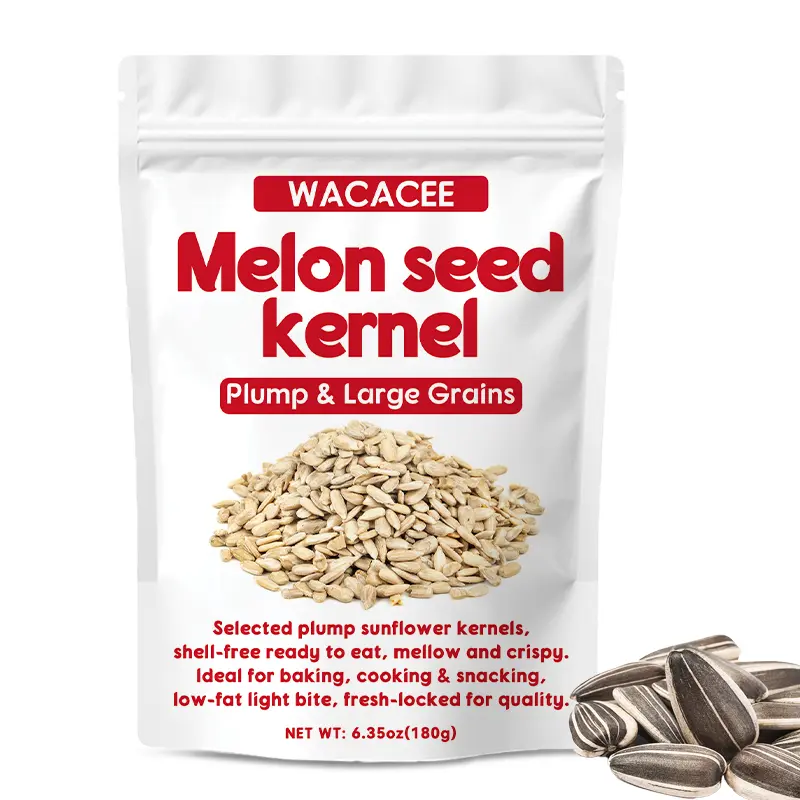 WACACEE Rich Clean 6.35oz (180g) Dry Bagged Roasted Pumpkin Seeds & Deshelled Sunflower Seed Kernels, Baking & Pastry Filling Ingredients, Commercial Use Snack Raw Materials