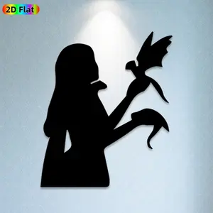 1pc Girl & Dove Metal Wall Art, Graceful Girl & Dove Statue Mural, Ideal Gift for New Year, Easter, Nature & Art Enthusiasts, Rust-Resistant Metal Wall Decor Wall Sculptures, Perfect for Living Room Wall & Garden Fence, Charming Home Decor Accent