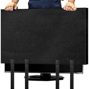 TV Moving Cover 50"-55" Flat Screen TV Heavy Duty Felt Screen Protector Anti-Scratch with Bottom Strap During House Moving Storing Painting or Home Renovation Packing Cushioning Supplies