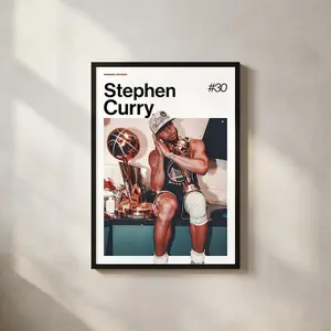 Stephen Curry Poster, Curry Golden State Warriors Wall Art, Framed NBA Print, Basketball Decor, Sports Artwork, Steph Curry