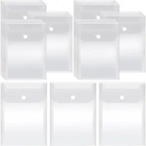 40 Pack Stamp and Die Storage Pockets, Reusable Small Plastic Envelopes Waterproof Sticker Organizer Receipt Holder Photo Storage Folders (5" x 7")