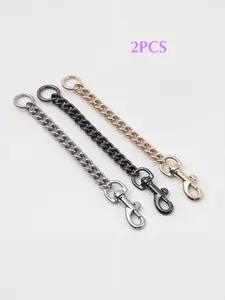 2pcs Ladies' handbag shoulder strap extension chain, exquisite replacement chain strap Metal wallet chain strap extension accessory pendant, extended crossbody bag shoulder strap, small bag chain extension accessory, small hardware chain