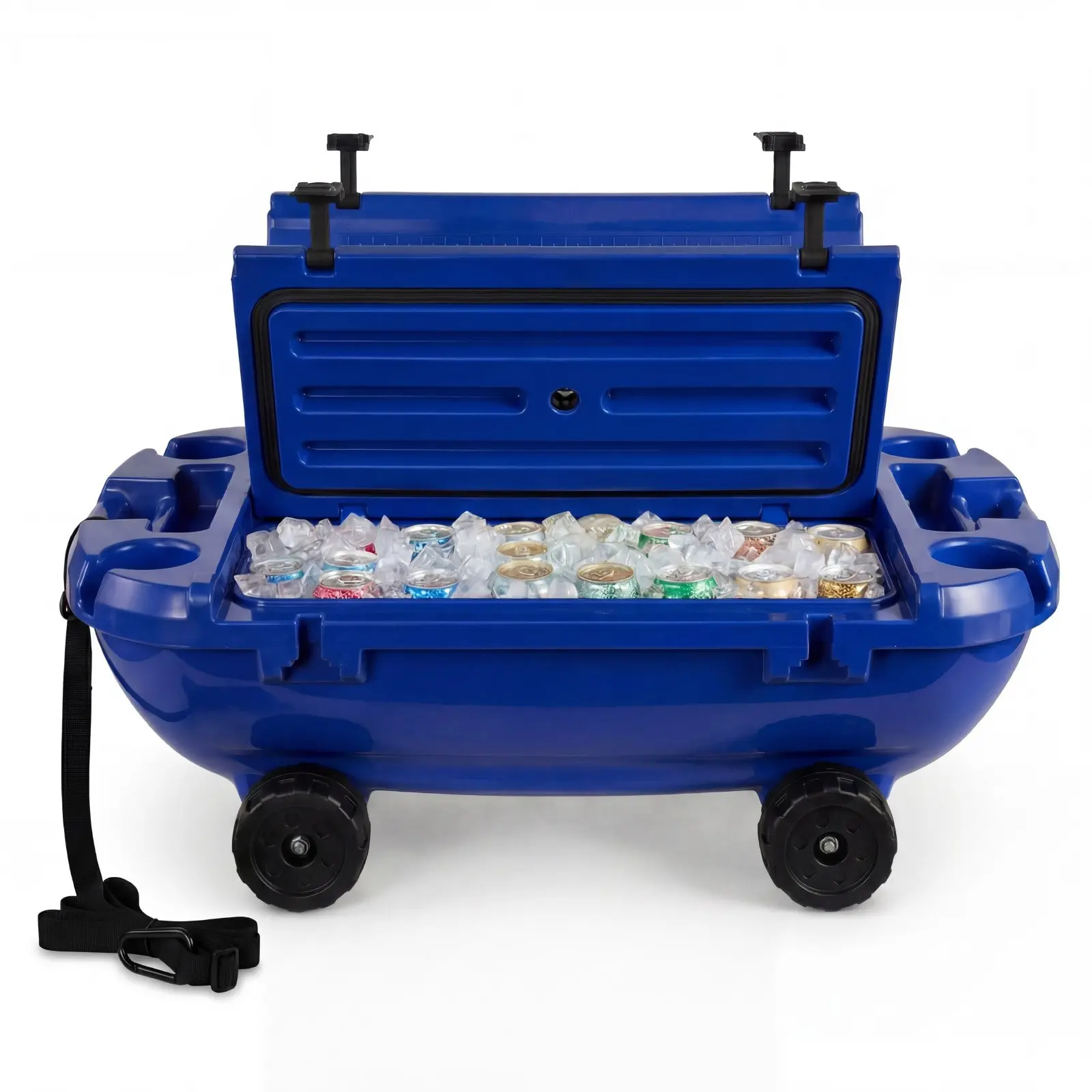 VEVOR Floating Cooler, 40 QT Floating Ice Chest with Dry Storage, Wheels Tow Rope, Premium LLDPE Amphibious Drink Cooler for Water Land, Cruise Stable on Lake, River, Pool, Beach, Kayak, Deep Blue