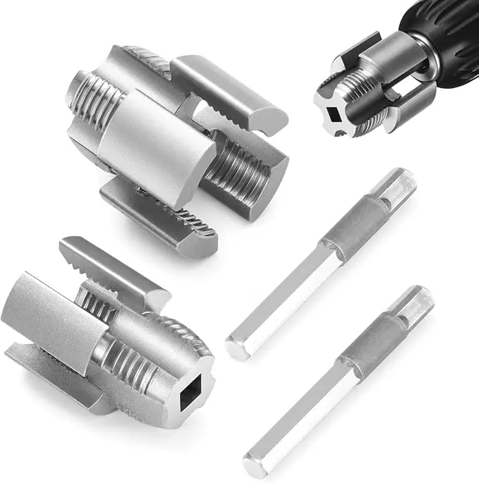 PVC Threading Kit, 2-in-1 1/2-in & 3/4-in Cutter with Inner & Outer Thread Cutters, Electric Drill Compatible, Durable Carbon Steel, User-Friendly Design, Reduced Material Waste, for DIY Beginners & Pros