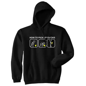 How to Pick Up Chicks Unisex Hoodie Funny Easter Sunday Gift Hooded Sweatshirt Unisex Vintage Fashion Hoodies Easter Hoodie Funny Sarcastic Pullover Novelty Sweatshirt Black -