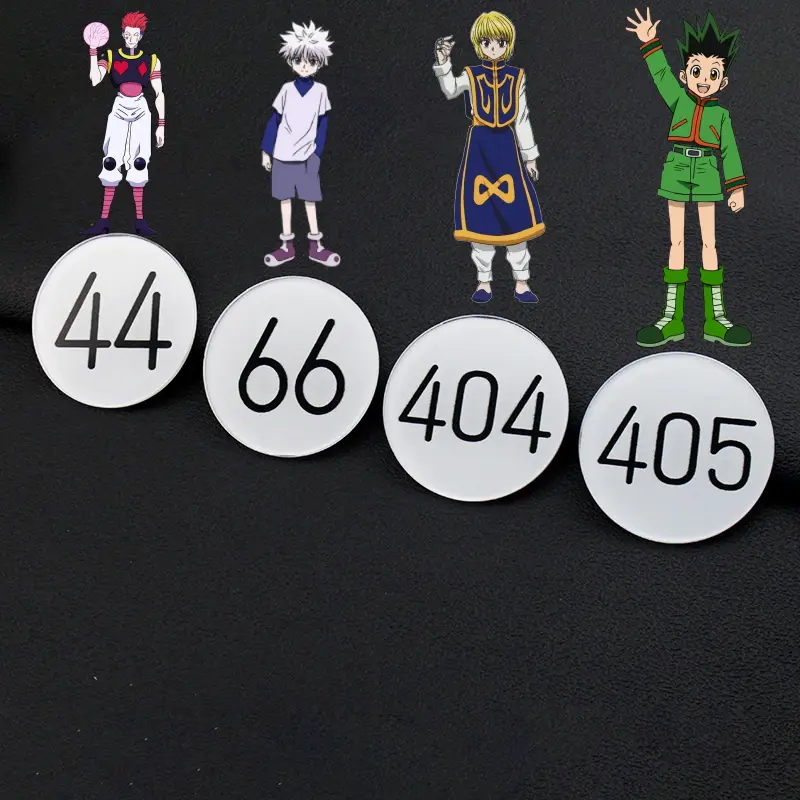 HXH Hunter Exam Badge Costume Test Pin Examinee Badge Cosplay Lightning Anime Character Japanese Manga Bungee Gum Nen User