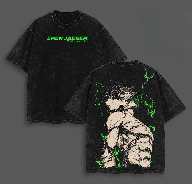 Men's Vintage Graphic T-Shirt, Distressed Anime Figure Print in Soft Heavyweight Cotton, Oversized Fit with Round Neck, Festive Gift for Him, Fitted, L, Heavy Cotton, No, Tops, Shortsleeve, Grunge Aesthetic