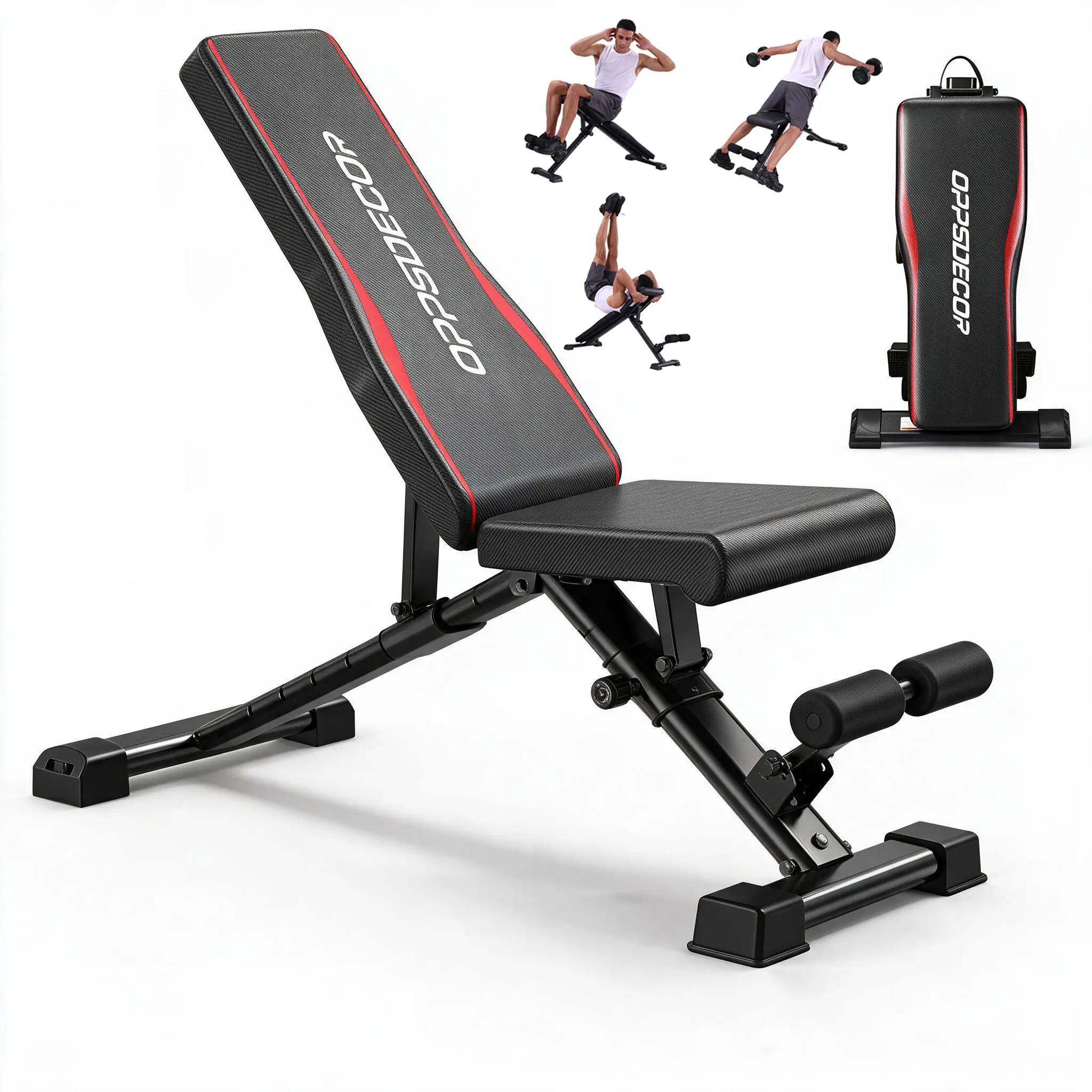OPPSDECOR Adjustable Weight Bench, 900 LBS Capacity Heavy-Duty Foldable Utility Bench for Home Gym Workout, Incline Decline Flat for Full Body & Arm Exercise, Arm Exercise Equipment, Full Body Workout, Workout Equipment tiktokshopbacktoschool