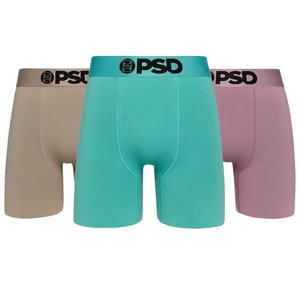 PSD Mens Essential Solids Boxer Brief 3 Pack - Standard Length 7 Inch Inseam, Soft and Breathable Cotton Fabric Menswear Stretch