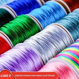 Brightly colored decorative lines, Macarais thread, decorative woven rope, pull rope, string, Nylon Braided, items for DIY bracelet making