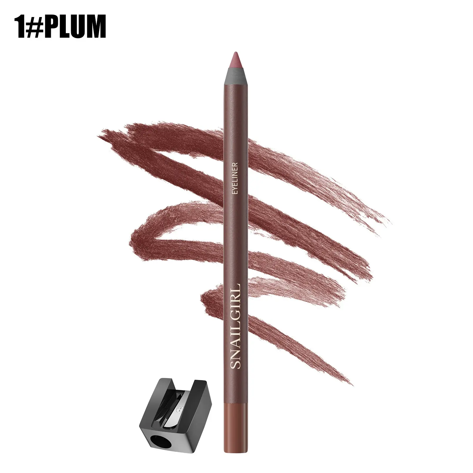 Waterproof gel eyeliner pencil with built-in sharpener - waterproof, smudge-proof, sweat-proof, ultra-smooth application, rich color, achieves perfect winged eyeliner