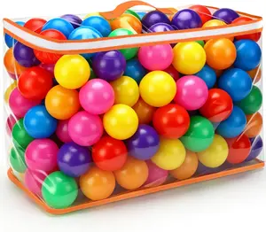 Ball Pit Balls for Baby and Toddler Phthalate Free BPA Free Crush Proof Plastic - Multicolored Pit Balls in Reusable Play Toys for Kids with Storage Bag
