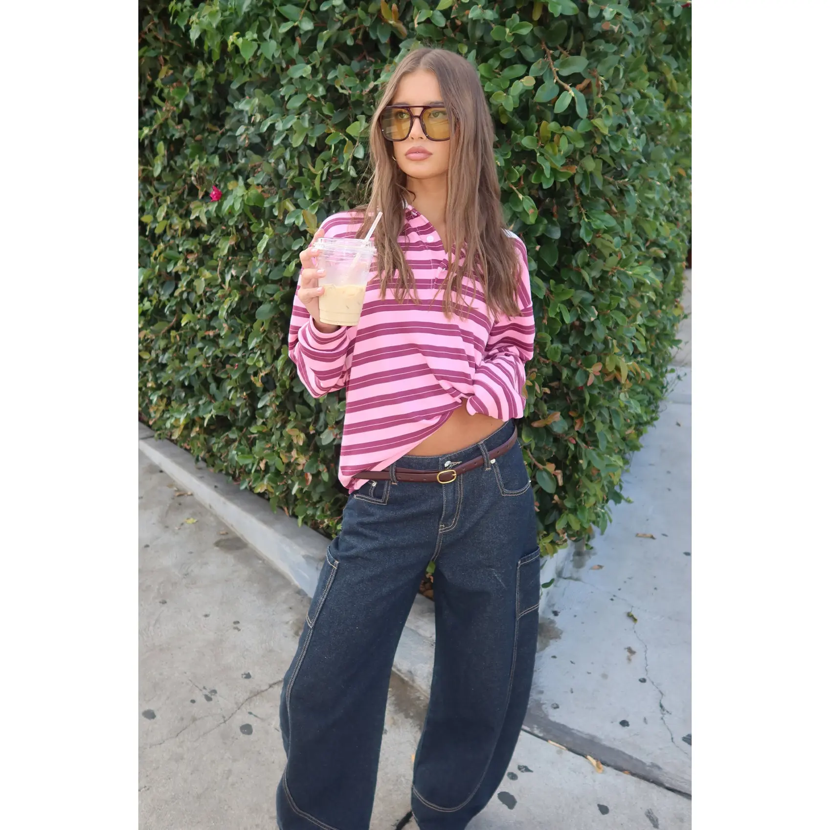 Maureen Striped Polo Sweatshirt
